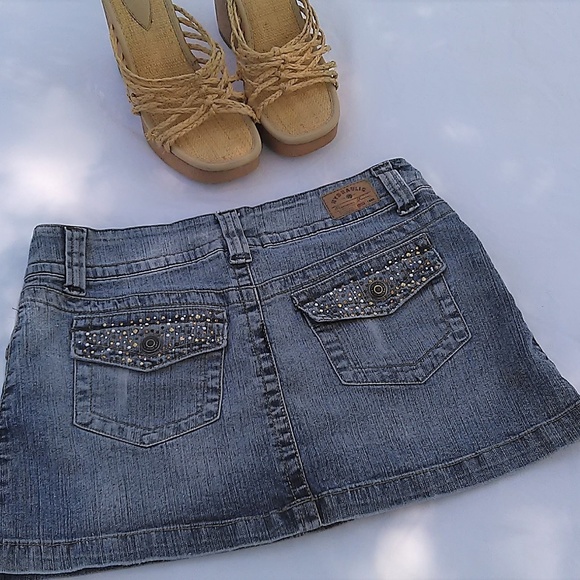 Hydraulic Dresses & Skirts - Hydraulic Jean Mini Skirt SZ 7/8 Light Wash Bling